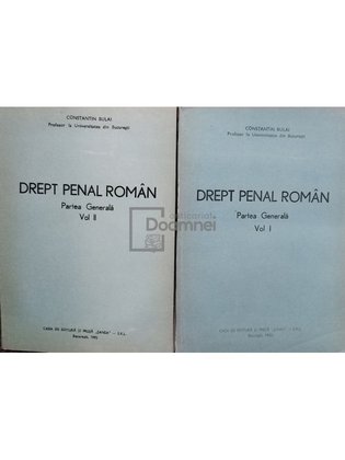 Drept penal roman, partea generala, 2 vol.