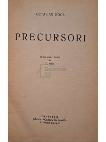 Octavian Goga - Precursori - 1930 - Cartonata