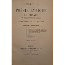 L'evolution de la poesie lyrique en france au dix-neuvieme siecle