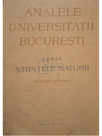 M. Filipescu - Analele Universitatii Bucuresti - Stiintele naturii, anul XV, nr. 2 - 1966 - Brosata