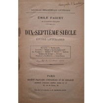 Dix-septieme siecle, etudes litteraires