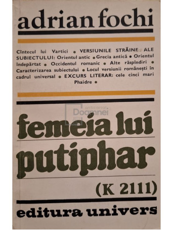 Adrian Fochi - Femeia lui Putiphar (K 2111) - 1982 - Brosata