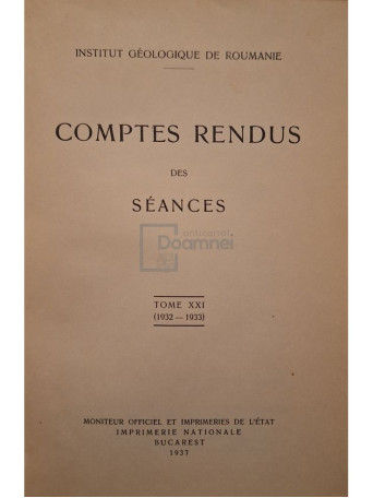 Comptes rendus des seances, tome XXI (1932-1933) - 1937 - Cartonata