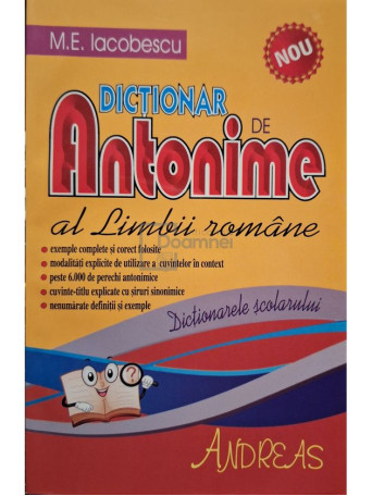 M. E. Iacobescu - Dictionar de antonime al limbii romane - 2013 - Brosata