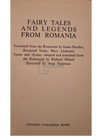 Ioana Sturdza - Fairy tales and legends from Romania - 1971 - Cartonata