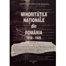 Minoritatile Nationale din Romania 1918-1925