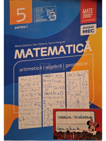 Maria Zaharia - Matematica - Aritmetica, algebra,i geometrie - Clasa a V-a, partea 1 - 2021 - Brosata