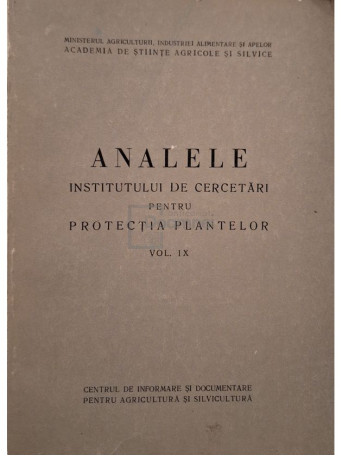 T. Baicu - Analele Institutului de Cercetari pentru Protectia Plantelor, vol. IX - 1973 - Brosata