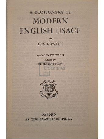 H. W. Fowler - A dictionary of modern english usage - 1965 - Cartonata