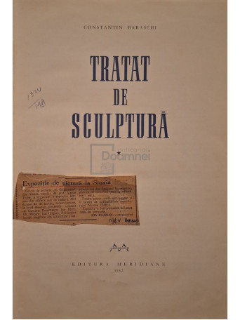 Constantin Baraschi - Tratat de sculptura, vol. 1 - 1962 - Cartonata