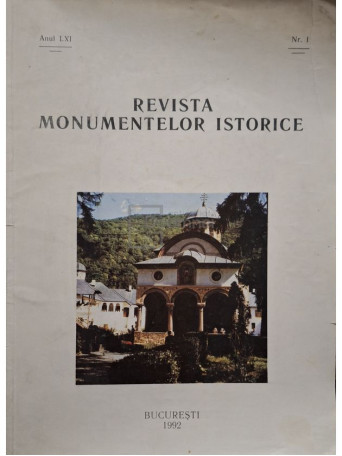 Peter Derer - Revista monumentelor istorice, vol. 1, anul LXI - 1992 - Brosata