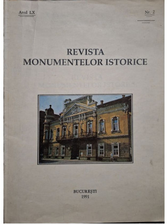 Petre Derer - Revista monumentelor istorice, vol. 2, anul LX - 1991 - Brosata