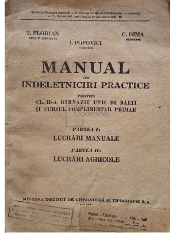 T. Florian - Manual de indeletniciri practice - 1946 - Brosata