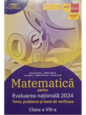 Marius Perianu - Matematica pentru evaluarea nationala 2024, clasa a VIII-a - 2023 - Brosata