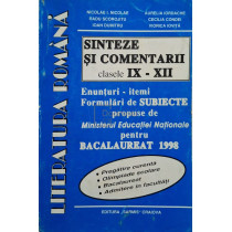 Literatura romana: sinteze si comentarii clasele IX - XII