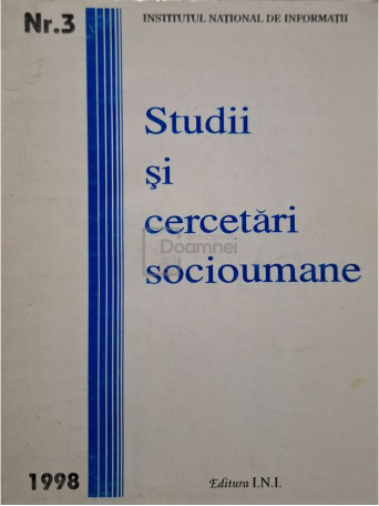 Vasile Brasoveanu (red.) - Studii si cercetari socioumane, vol. 3 - 1998 - Brosata