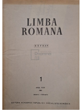 Limba romana, anul XXX, nr. 1 (semnata) - 1981 - Brosata