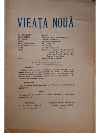 Vieata noua, anul XIX, nr. 4-6 - 1923 - Brosata