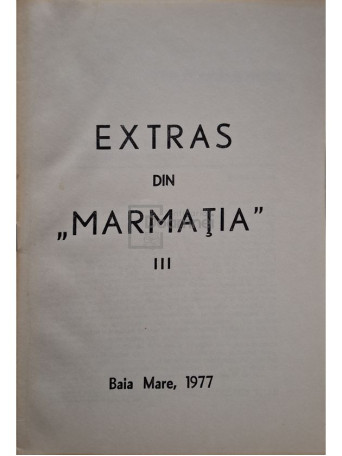 Extras din Marmatia III - 1977 - Brosata