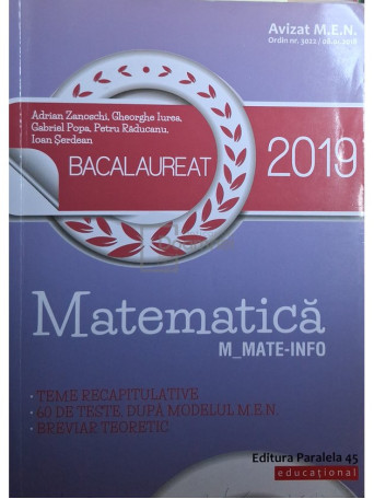 Adrian Zanoschi - Matematica, bacalaureat 2019 - M_Mate-Info - 2018 - Brosata