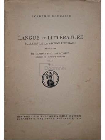 Th. Capidan - Langue et litterature - 1940 - Brosata