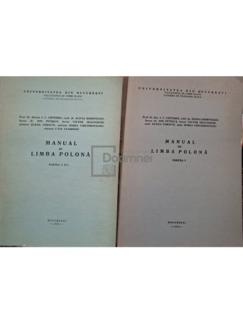 I. C. Chitimia - Manual de limba polona, 2 vol. - 1975 - Brosata (paperback)