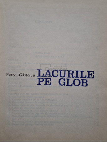 Petre Gastescu - Lacurile pe glob - 1969 - Cartonata