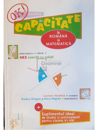 Carmen Nedelea / Rodica Dragos - Ok! Examen de capacitate la romana si matematica - 2001 - Brosata