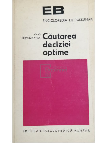 A. A. Pervozvanski - Cautarea deciziei optime - 1974 - Brosata