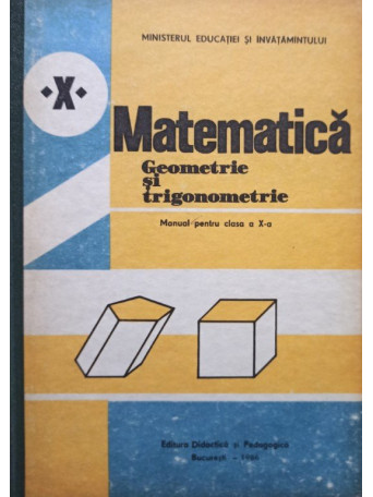 Matematica - Geometrie si trigonometrie, manual pentru clasa a Xa