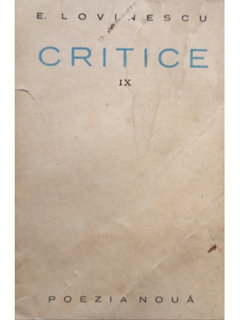 Critice, vol. IX