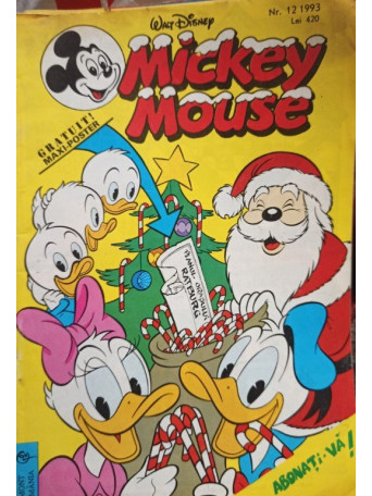 Mickey Mouse, revista pentru copii, cu benzi desenate, nr. 12 / 1993