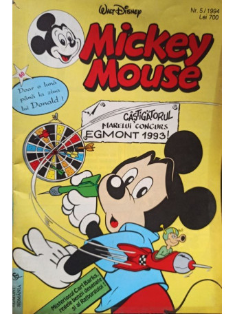 Mickey Mouse, revista pentru copii, cu benzi desenate, nr. 5 / 1994