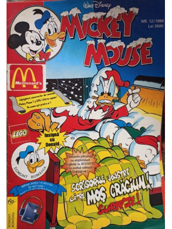 Mickey Mouse, revista pentru copii, cu benzi desenate, nr. 12 / 1996