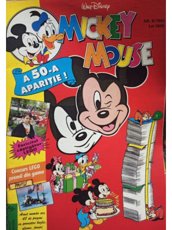 Mickey Mouse, revista pentru copii, cu benzi desenate, nr. 8 / 1996