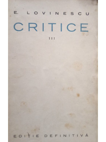 Critice, vol. 3