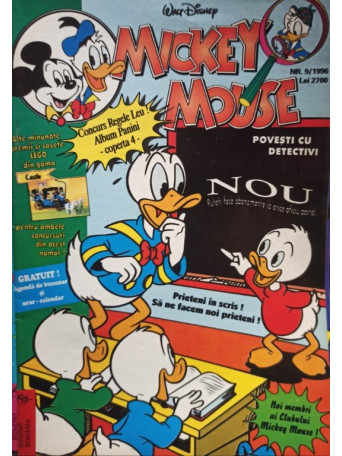 Mickey Mouse, revista pentru copii, cu benzi desenate, nr. 9 / 1996