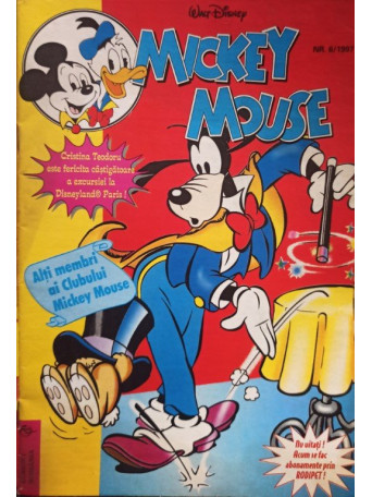 Mickey Mouse, revista pentru copii, cu benzi desenate, nr. 6 / 1997