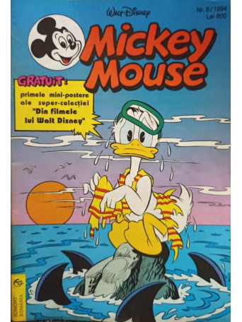 Mickey Mouse, revista pentru copii, cu benzi desenate, nr. 8 / 1994