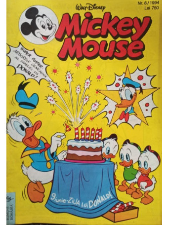 Mickey Mouse, revista pentru copii, cu benzi desenate, nr. 6 / 1994