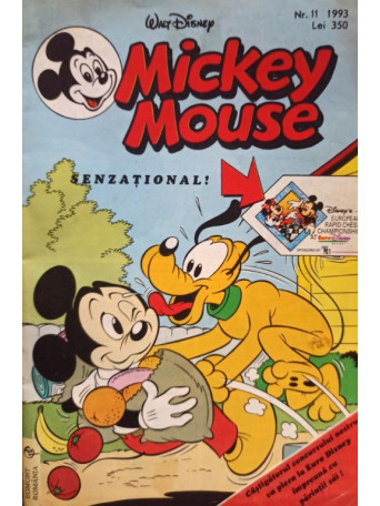 Mickey Mouse, revista pentru copii, cu benzi desenate, nr. 11 / 1993