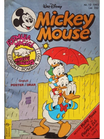 Mickey Mouse, revista pentru copii, cu benzi desenate, nr. 10 / 1993