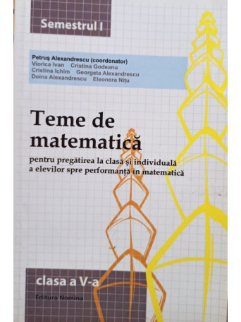 Teme de matematica clasa a Va, semestrul I