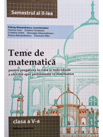 Teme de matematica clasa a Va, semestrul al IIlea