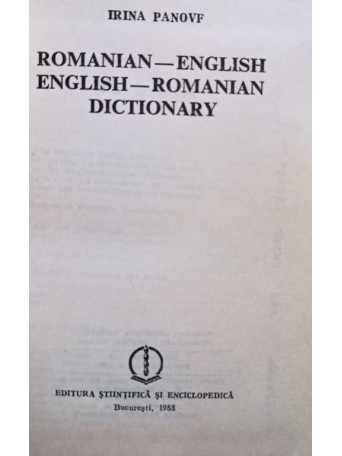 Romanianenglish, englishromanian dictionary