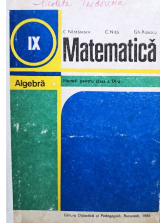 Matematica - Manual pentru clasa a IXa