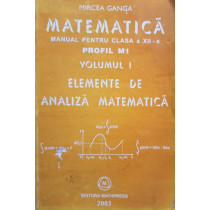 Matematica - Manual pentru clasa a XII-a profil M1, vol. 1