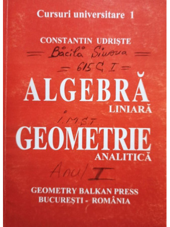 Algebra liniara, geometrie analitica