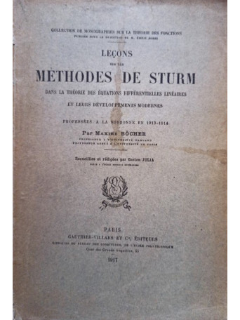 Maxime Bocher - Lecons sur les methodes de sturm - 1917 - brosata