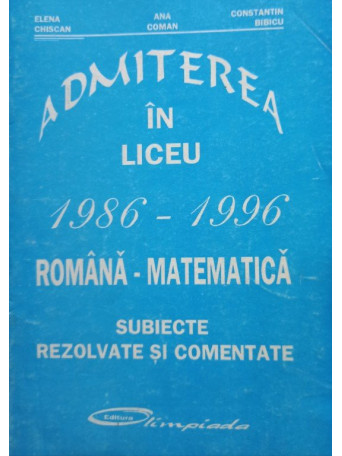 Admiterea in liceu romana - matematica